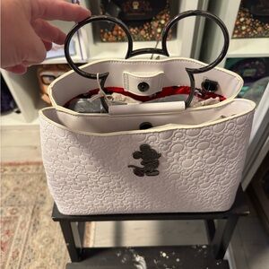 Loungefly White Embossed Mickey Mouse Shoulder Bag